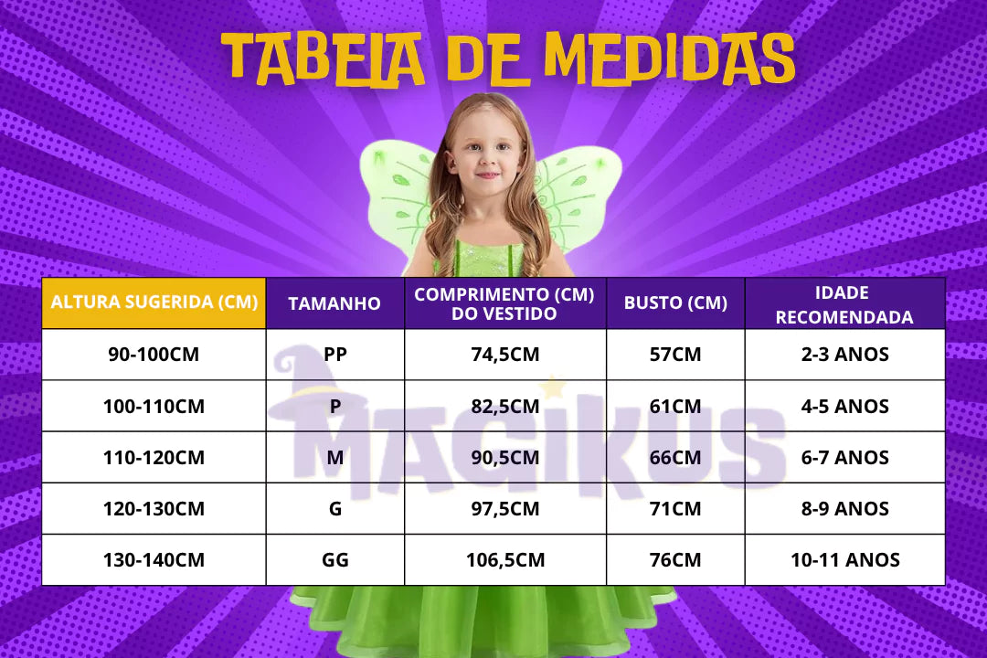 Fantasia Infantil Sininho Tinker Bell