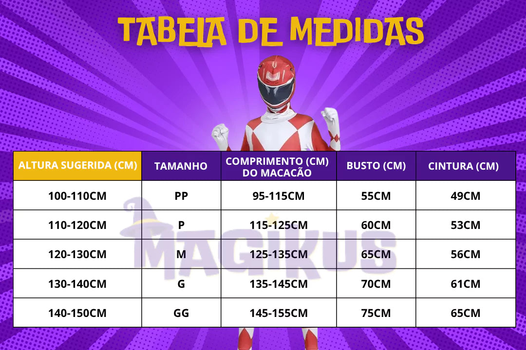 Fantasia Infantil Power Rangers