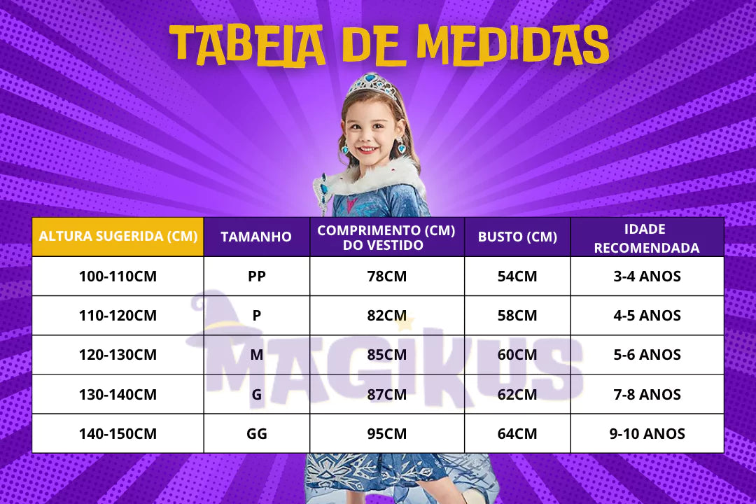 Fantasia Infantil Vestido de Gala Elsa Frozen