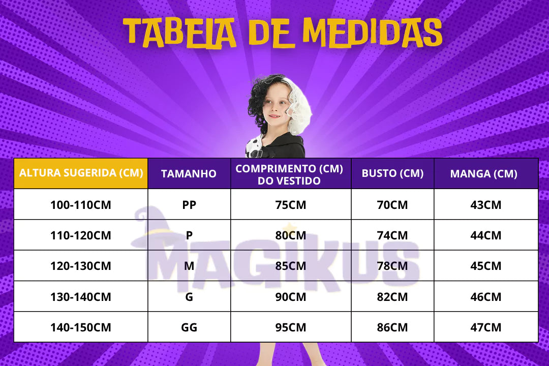 Fantasia Infantil Cruela 101 Dálmatas