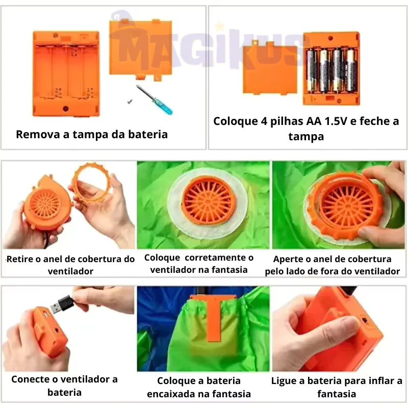 Fantasia Infantil Inflável T-Rex