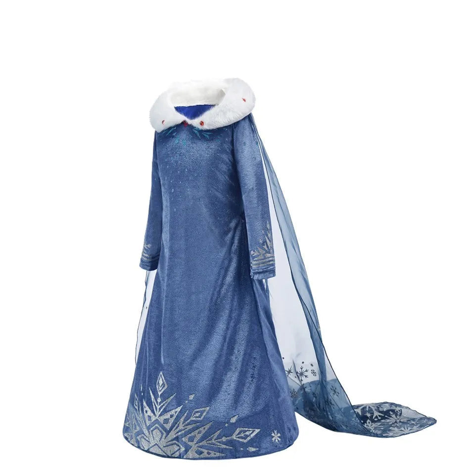 Fantasia Infantil Vestido de Inverno Elsa Frozen