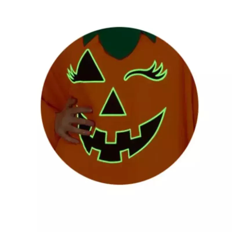 Fantasia Infantil Halloween Capa de Abóbora Luminosa