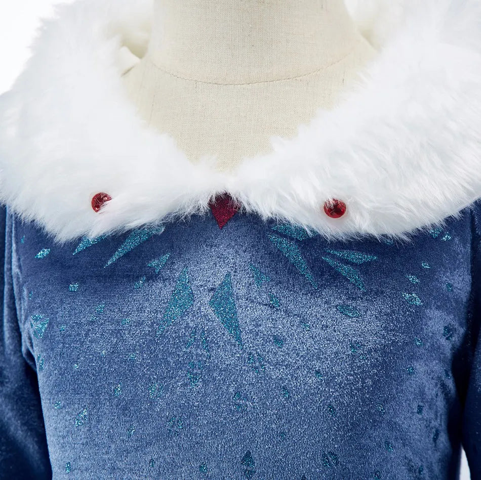 Fantasia Infantil Vestido de Inverno Elsa Frozen