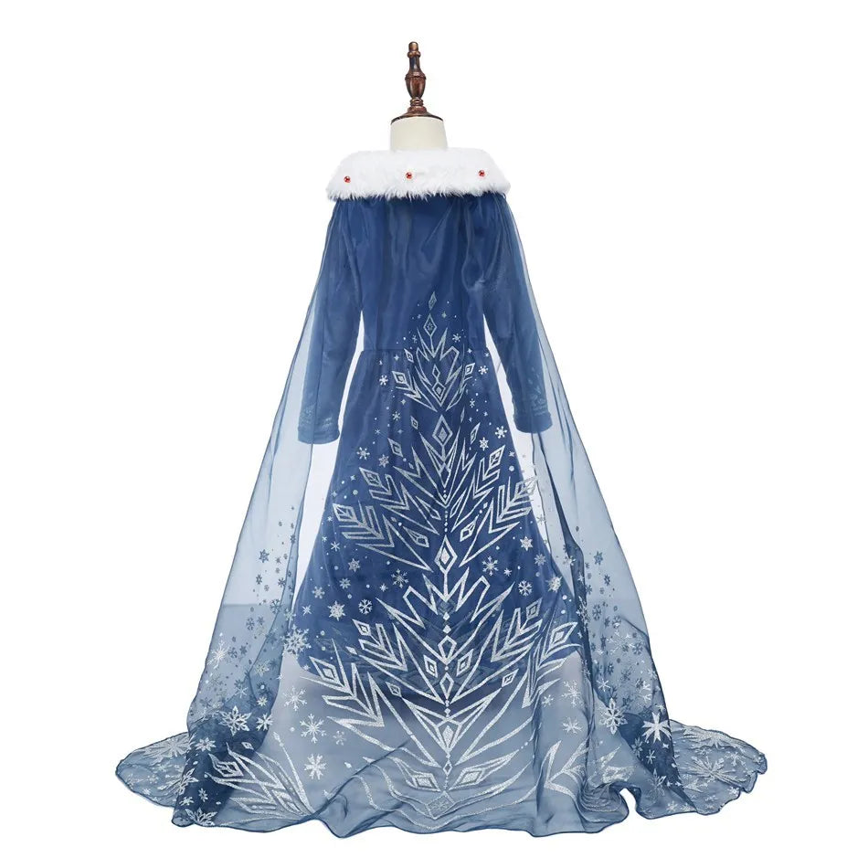 Fantasia Infantil Vestido de Inverno Elsa Frozen
