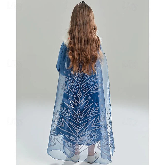 Fantasia Infantil Vestido de Inverno Elsa Frozen