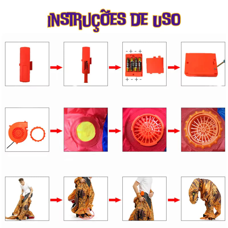 Traje Infantil Inflável T-Rex