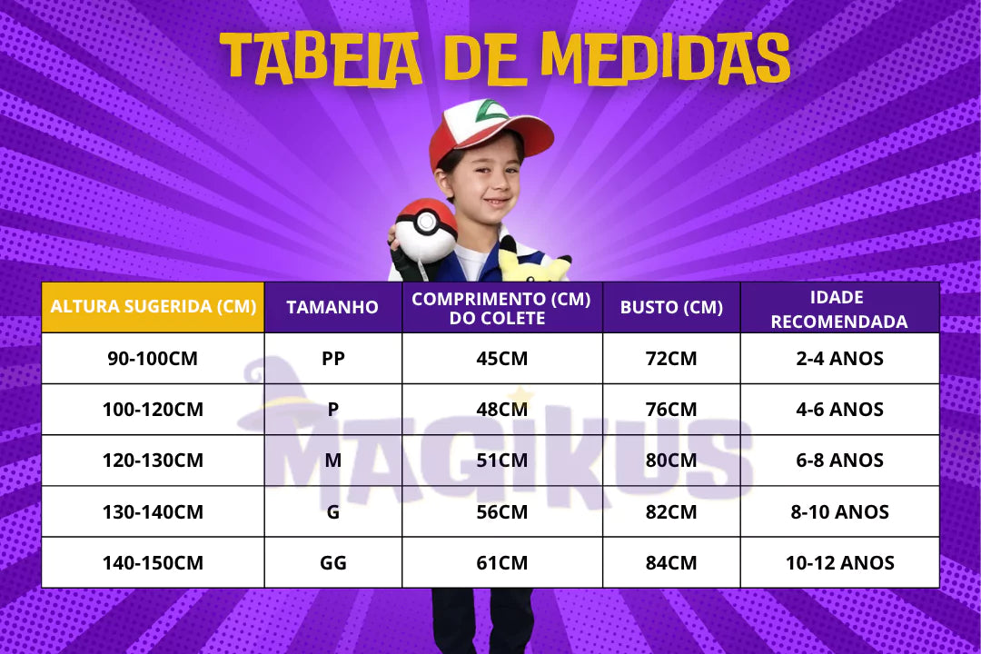 Fantasia Infantil Pokémon Ash Ketchum